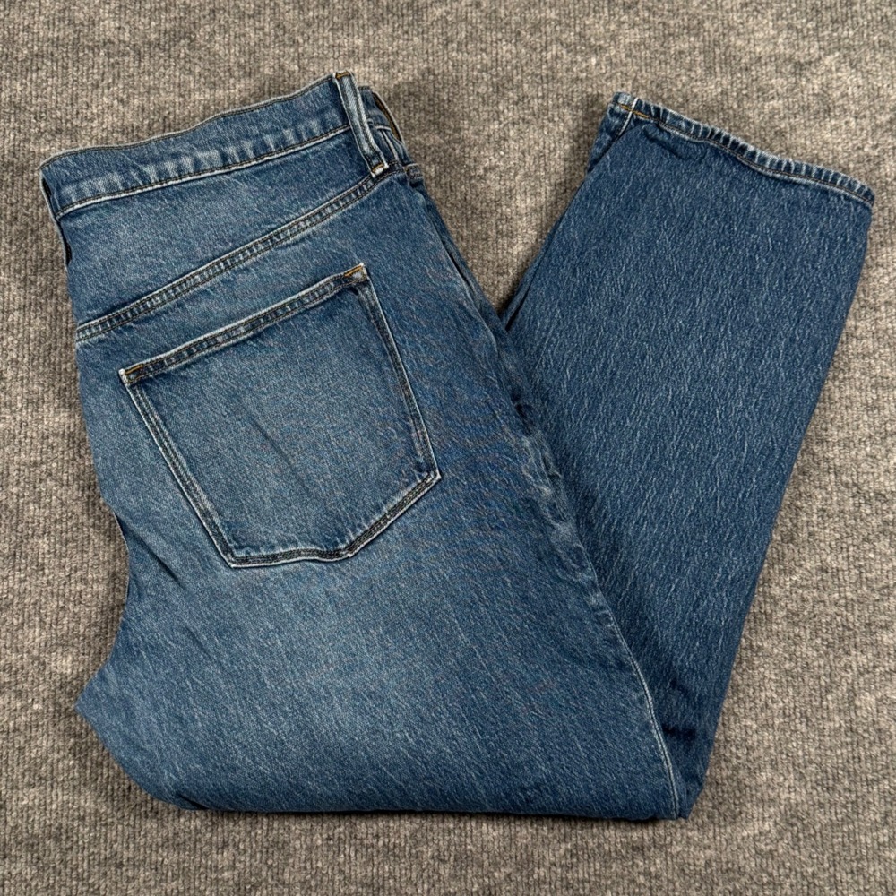 J Crew 32 Relaxed Boyfriend Jeans Medium Wash Distressed Baggy Slouchy Denim Crp